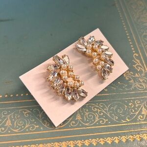 Elegant Gold and Silver Pearl Earrings